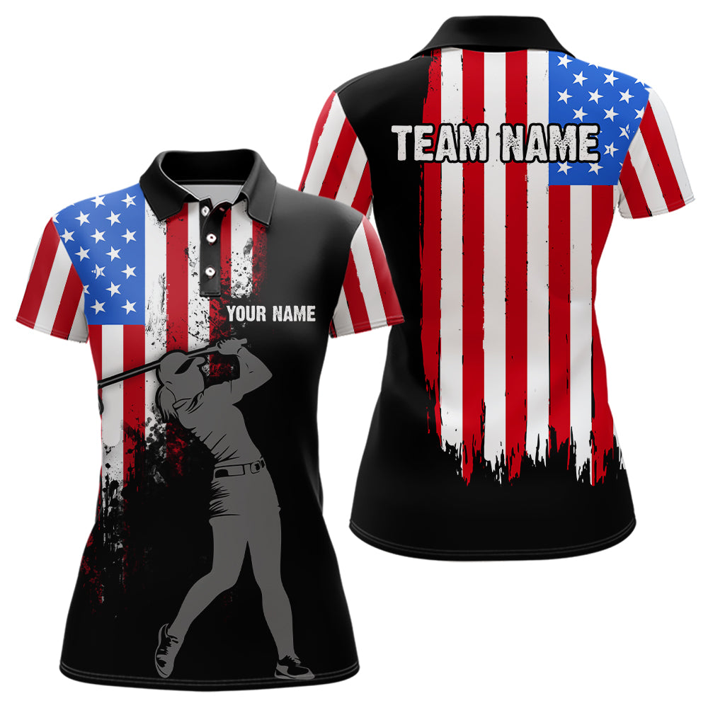 Custom American Flag Golf Polo Shirt for Men Women US Golf Polo Shirt Patriotic MMG41