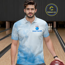 Load image into Gallery viewer, Blue Smoke Bowling Shirts for Women Men Team Custom Bowling Jerseys for Bowlers MBL139