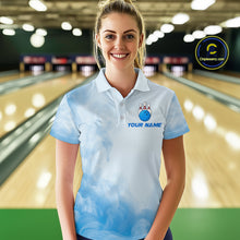 Load image into Gallery viewer, Blue Smoke Bowling Shirts for Women Men Team Custom Bowling Jerseys for Bowlers MBL139