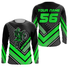 Load image into Gallery viewer, Motocross Racing Jersey Green Custom Dirt Bike Motorcycle Shirt For Kid Men Women XM295
