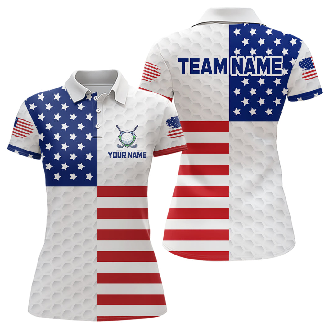 Custom American Flag Golf Polo Shirt for Men Women Patriotic Golf Polo Shirt MMG50