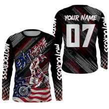 Load image into Gallery viewer, American Flag Motocross Jersey UPF30+ Youth Dirt Bike Shirt Patriotic Extreme MX Racing Shirt XM123