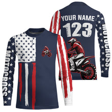 Load image into Gallery viewer, American Flag Motocross Jersey Custom for Kid Men Women Patriotic Dirt Bike Shirt XM333