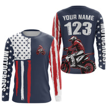 Load image into Gallery viewer, American Flag Motocross Jersey Custom for Kid Men Women Patriotic Dirt Bike Shirt XM333
