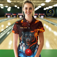 Load image into Gallery viewer, Custom Tiger Bowling Shirts for Men Women Team Bowling Jerseys for Bowlers MBL158