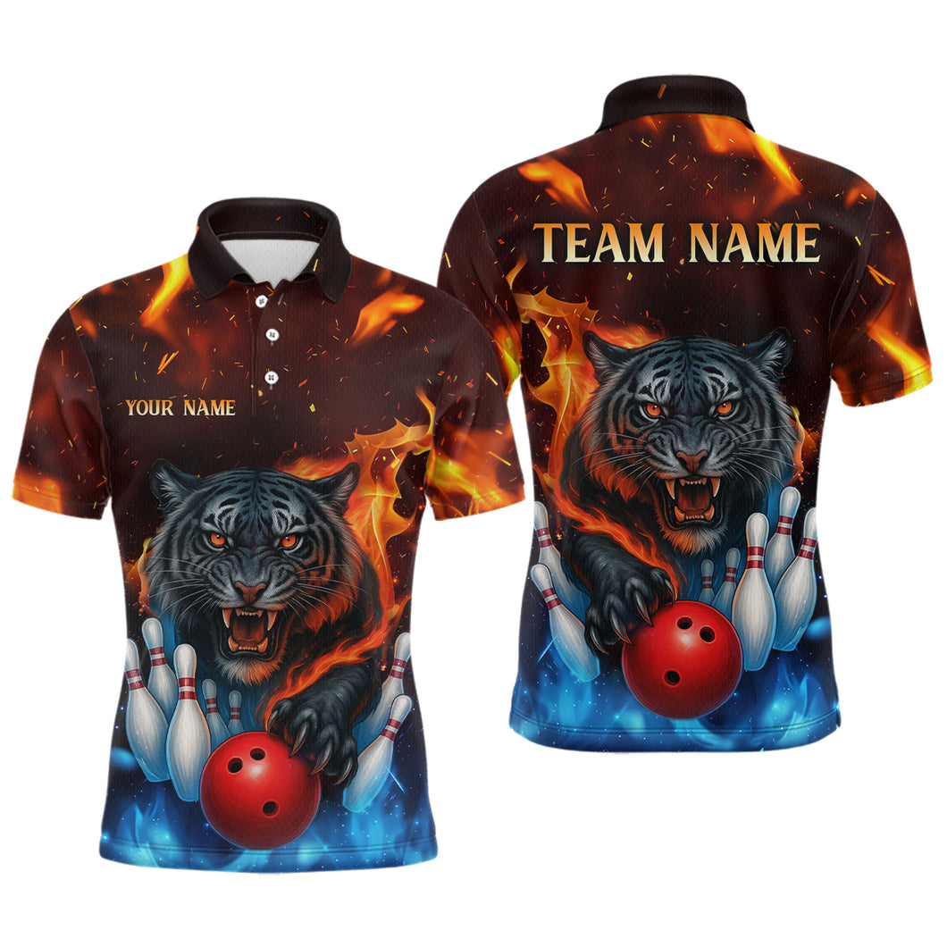 Custom Tiger Bowling Shirts for Men Women Team Bowling Jerseys for Bowlers MBL158
