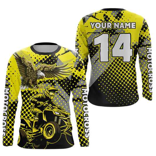 Eagle ATV Racing Jersey Yellow ATV Riding Shirt for Kid Adult Youth Quad ATV Jersey MX118