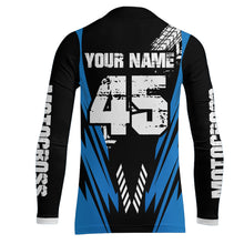 Load image into Gallery viewer, Motocross Racing Jersey Blue Youth Men Kid UPF30+ Dirt Bike Shirt Off-Road Motorcycle Shirt XM211