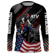 Load image into Gallery viewer, Custom ATV Riding Jersey Youth Upf30+ American Flag Quad Bike Shirt Men Kid ATV Racing MX47