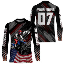 Load image into Gallery viewer, Custom ATV Riding Jersey Youth Upf30+ American Flag Quad Bike Shirt Men Kid ATV Racing MX47