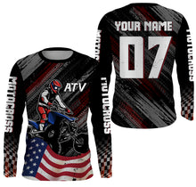 Load image into Gallery viewer, Custom ATV Riding Jersey Youth Upf30+ American Flag Quad Bike Shirt Men Kid ATV Racing MX47