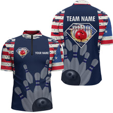 Load image into Gallery viewer, Custom Patriotic Bowling Shirts for Women Men American Flag Bowling Shirt for Team MBL06