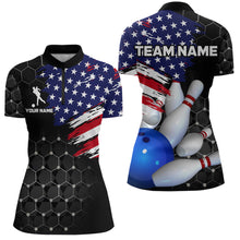 Load image into Gallery viewer, American Flag Bowling Shirts for Men Women Patriotic Bowling Jersey Polo&amp;1/4 Zip Shirt MBL09