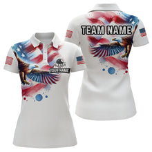 Load image into Gallery viewer, Patriotic Eagle Bowling Shirts American Flag Bowling Polo &amp; 1/4 Shirt for Men Women MBL12
