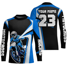 Load image into Gallery viewer, Custom Motocross Jersey Blue Dirt Bike Shirt For Kid Women Men Off-road Shirt XM307