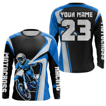 Load image into Gallery viewer, Custom Motocross Jersey Blue Dirt Bike Shirt For Kid Women Men Off-road Shirt XM307