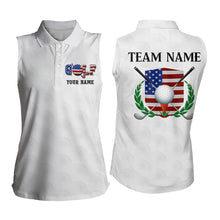 Load image into Gallery viewer, Custom Patriotic Golf Polo Shirt for Men Women Team US Flag Golf Shirts White MMG23