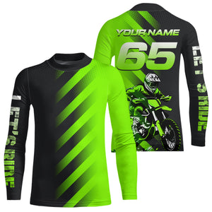 Custom Green Motocross Jersey Dirt Bike Off-road Jersey for Men Kid Women Boys Girls XM358