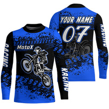 Load image into Gallery viewer, Blue Motocross Jersey Custom Dirt Bike Shirt Upf30+ Kid Men Women Motorcycle Shirt XM301