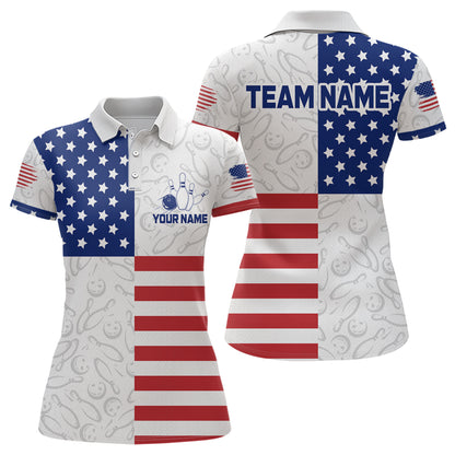 American Flag Bowling Shirt Patriotic Bowling Shirts for Men Women Bowling Jersey MBL24