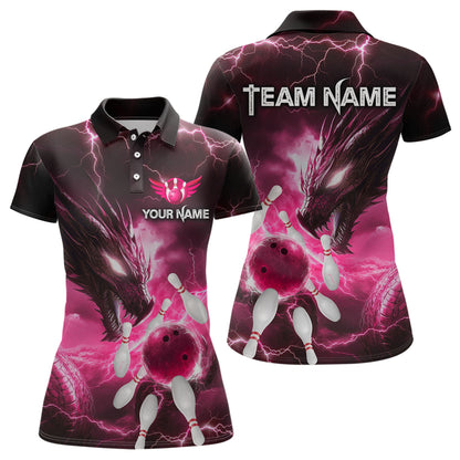 Custom Dragon Bowling Shirt Pink Thunder Bowling Jersey for Men Women Team MBL82