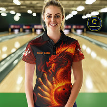 Load image into Gallery viewer, Dragon Bowling Shirts Women Men Team Custom Flame Bowling Jerseys for Bowlers MBL143