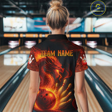 Load image into Gallery viewer, Dragon Bowling Shirts Women Men Team Custom Flame Bowling Jerseys for Bowlers MBL143