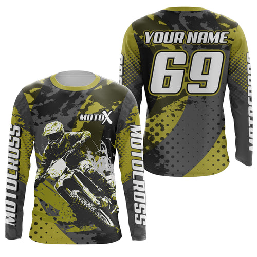 Custom Motocross Jersey Youth UPF30+ Racing Dirt Bike Shirt Men Kid Off-Road MX Riding Jersey XM153