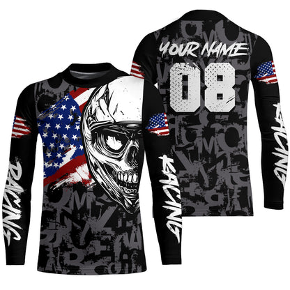 Motocross Jersey Dirt Bike US Flag Motorcycle Racing Shirt For Kid Men Women XM327