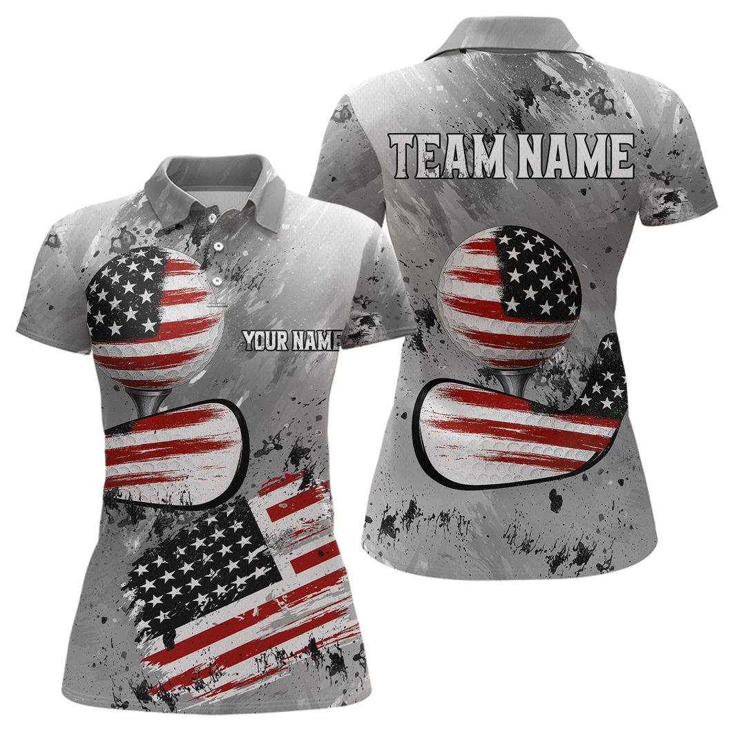 Patriotic Golf Polo Shirt Custom Grey Golf Shirts for Men Women Team MMG59