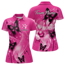 Load image into Gallery viewer, Custom Pink Butterflies Bowling Shirts for Men Women Team MBL120