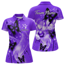 Load image into Gallery viewer, Custom Purple Butterflies Bowling Shirts for Men Women Team MBL120