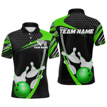 Load image into Gallery viewer, Green Bowling Shirts for Men and Women Bowling Shirt Team Bowling Polo &amp; 1/4 Zip Shirt MBL36