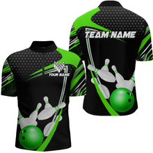 Load image into Gallery viewer, Green Bowling Shirts for Men and Women Bowling Shirt Team Bowling Polo &amp; 1/4 Zip Shirt MBL36