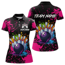 Load image into Gallery viewer, Custom Pink Watercolor Bowling Shirts for Men Women Team Funny Bowling Jersey MBL45