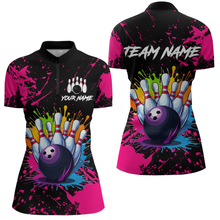 Load image into Gallery viewer, Custom Pink Watercolor Bowling Shirts for Men Women Team Funny Bowling Jersey MBL45