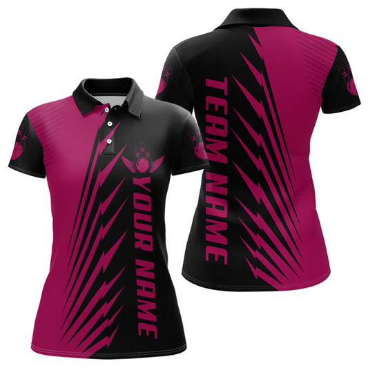 Custom Pink Bowling Shirts for Men Women Team Bowling Polo & 1/4 Zip Shirt MBL48