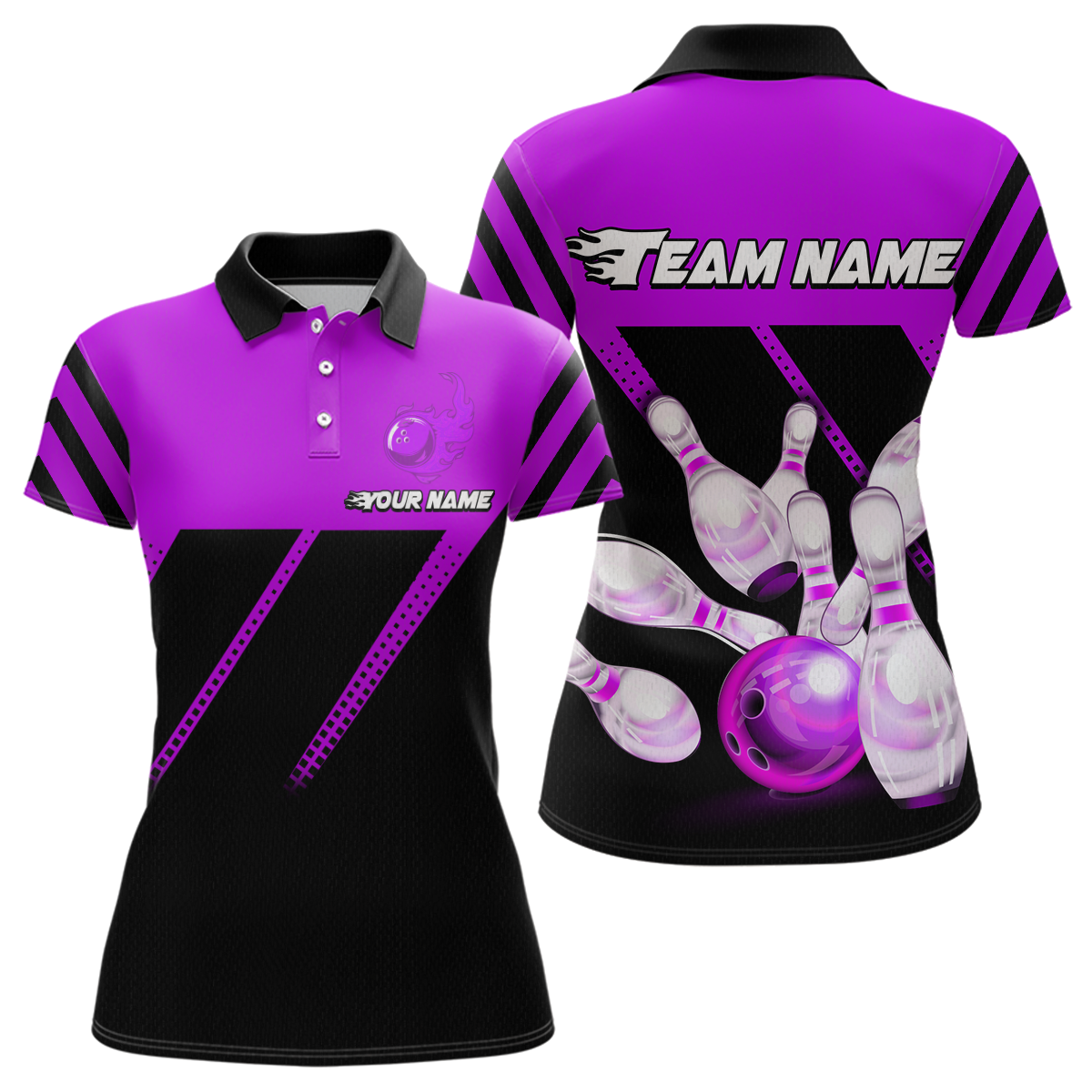 Purple Bowling Shirt Custom Bowling Jersey for Men Women Bowling Polo&1/4 Zip Shirts MBL51