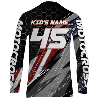 ATV Motocross Jersey UPF30+ ATV Quad Bike Shirt Men Kid American Flag ATV Racing Jersey MX29