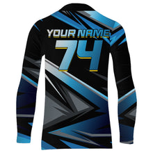 Load image into Gallery viewer, Blue Motocross Jersey Upf30+ Dirt Bike Youth Motocross Riding Shirt Men Women Kid XM38