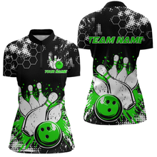 Load image into Gallery viewer, Green Watercolor Bowling Shirts Men Women Team Custom Bowling Polo &amp; 1/4 Zip Shirt MBL60