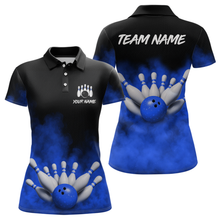 Load image into Gallery viewer, Blue Smoke Bowling Shirts for Men Women Team Personalized Bowling Polo and Quarter Zip MBL130
