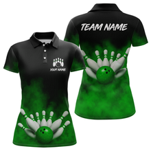 Load image into Gallery viewer, Green Smoke Bowling Shirts for Men Women Team Personalized Bowling Polo and Quarter Zip MBL130