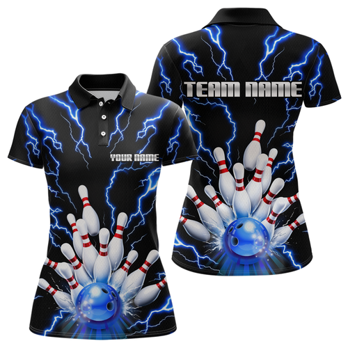 Thunder Lightning Blue Bowling Shirt Custom Bowling Jersey for Men Women Team MBL66
