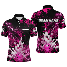 Load image into Gallery viewer, Pink Thunder Lightning Bowling Shirt Custom Colorful Bowling Jersey Men Women Team MBL67
