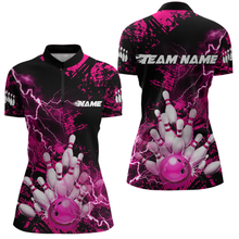 Load image into Gallery viewer, Pink Thunder Lightning Bowling Shirt Custom Colorful Bowling Jersey Men Women Team MBL67