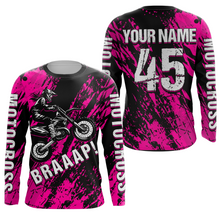 Load image into Gallery viewer, Dirt Bike Racing Jersey Pink Upf30+ Motocross Shirt Kid Girl Women Riding Jersey XM269