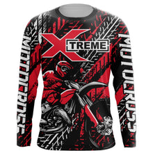 Load image into Gallery viewer, Motocross Off-road Jersey Black Red UPF30+ Youth Adult Custom Dirt Bike Racing Shirt Long Sleeves XM55