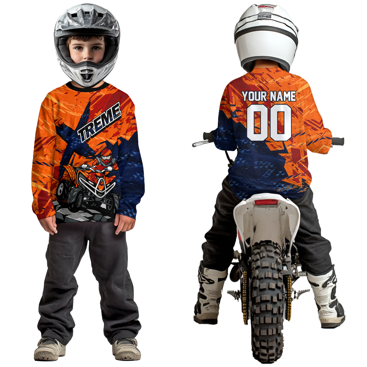 Orange ATV Racing Jersey Custom ATV Motocross Shirt Kid Women Men ATV Jersey MX131