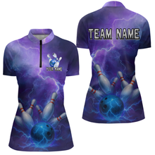 Load image into Gallery viewer, Custom Purple Lightning Bowling Shirts for Men Women Team MBL157